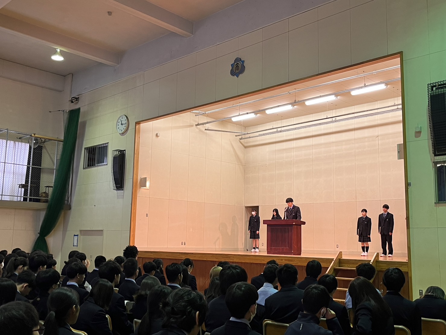後期授業スタート＆生徒会役員任命式