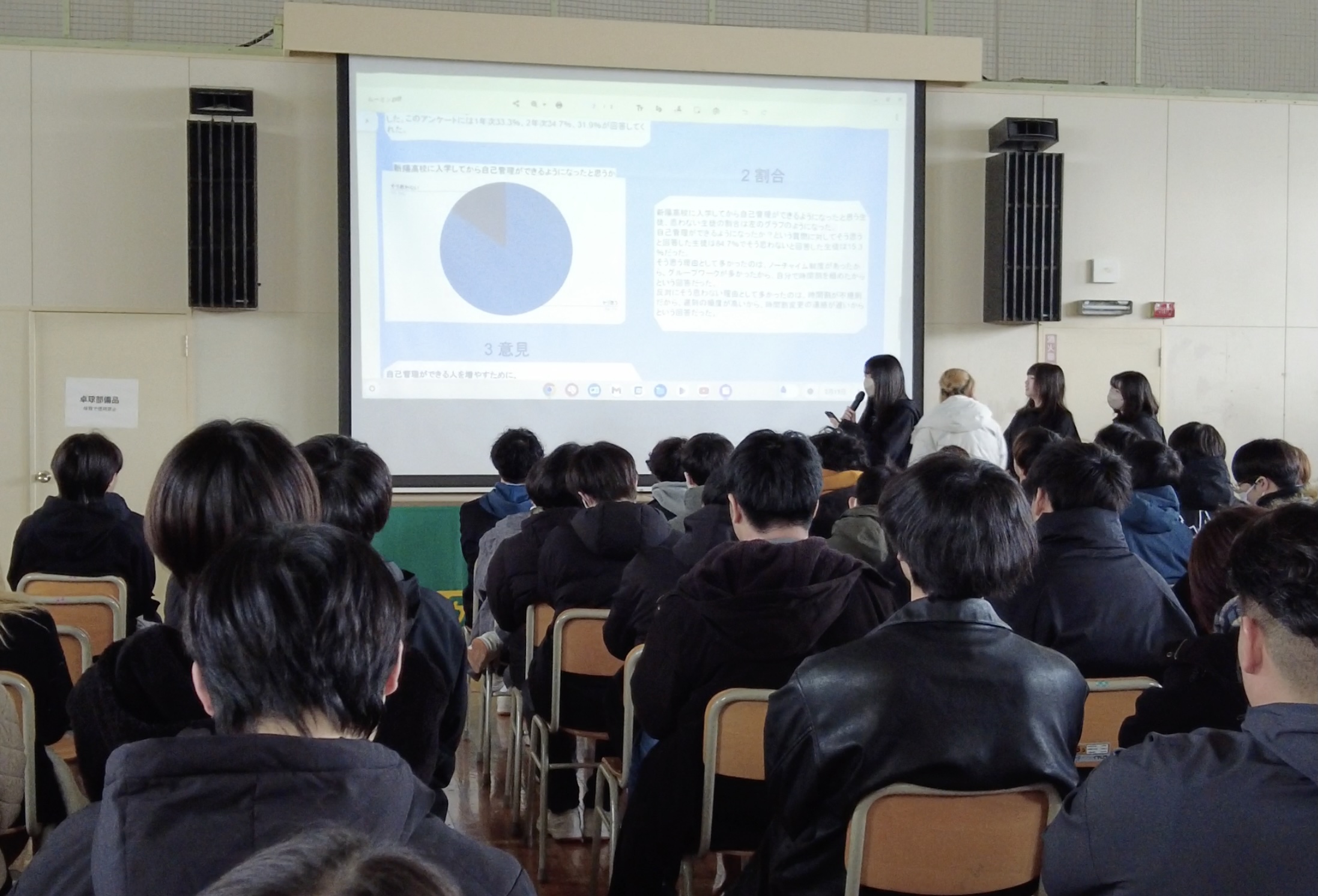 3年次の代表チームが総合的な探究の時間でプレゼンしました