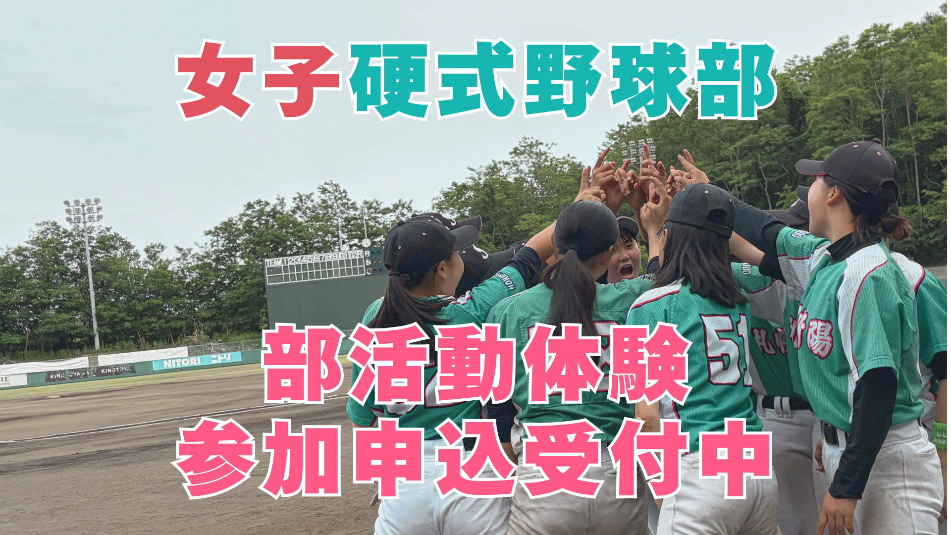 〔女子硬式野球部〕体験会 申し込み受付中